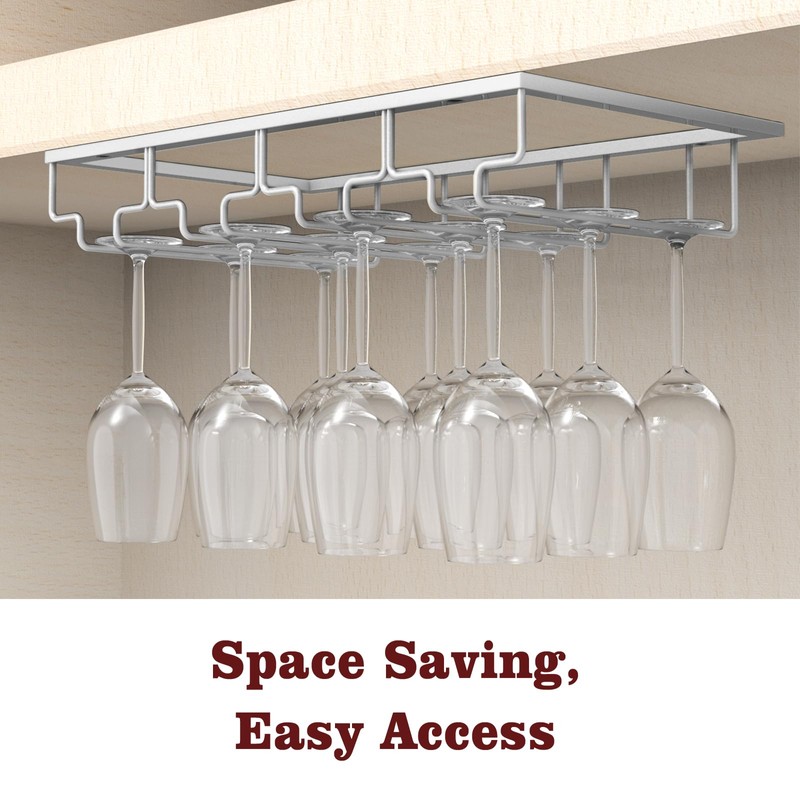 Nuovoware Wine Glass Rack, [2-Pack] Wine Glass Hanger Rack Under