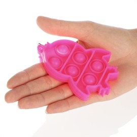 com-four® 4 x Key Ring Bird - Fidget Toy Pop It Push It, Pop Bubble - Anti-Stress Toy for On the Go to Hang - for Children and Adults - [Selection Varies]