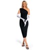 chrumeshi Long White Satin Opera Elbow Gloves Women Formal Silk