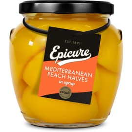 Epicure Mediterranean Peach Halves in Syrup Jar, 540 g (Pack of 1)