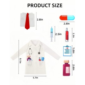 Beipof 1Pack White Felt Doctor Wine Coat, Doctor Wine Bottle Cover with Syringe Capsules,Ceremony Bag for Graduation Retirement Medical Student Practitioner(Men)