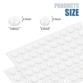 100 Pcs Cabinet Door Bumper Clear Silicone Bumpers Self Adhesive Non Slip Furniture Pads for Kitchen Cabinets Picture Frames, Cupboard Door Bumpers（Round 0.3 * 0.15 Inch ）