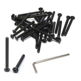 iexcell 25 Pcs #10-24 x 2 Alloy Steel 10.9 Grade Hex Socket Button Head Cap Screws Bolts Kit, Black Oxide Finish
