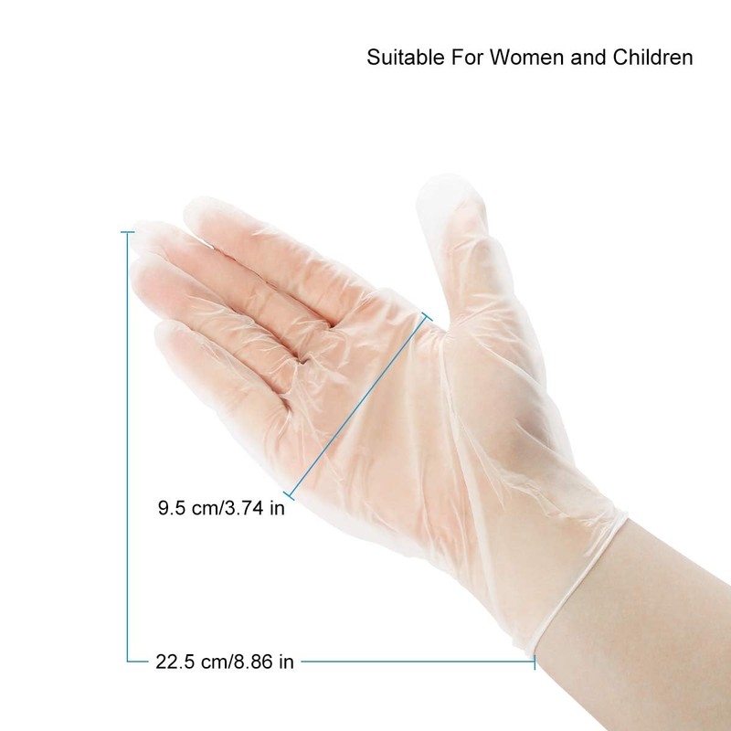 Aitsite 100Pcs Vinyl Disposable Gloves, Medium Clear Powder Free Gloves