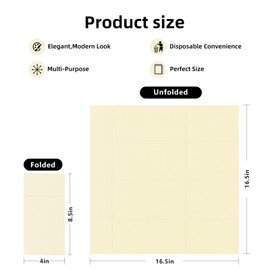 KAMMAK Dinner Napkins Disposable Beige Cloth like Paper Napkins with Pocket 100 Pack Folded Napkins Guest Hand Towel for Party Decoration, Wedding Reception, Bathroom and Kitchen (16.5 x 16.5 inch)