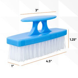 Superio Nail Brush Cleaner with Handle - Durable Brush Scrubber To Clean Toes, Fingernails, Hand Scrubber All Surface Cleaning, Blue Heavy Duty Scrub Brush Stiff Bristles, Easy To Hold