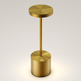 JALVDE Cordless Table Lamps Rechargeable - Outdoor Waterproof LED Table Light Portable 5000mAh Battery Operated Lamp 3 Color Stepless Dimming with Memory Function for Restaurant Dining Patio Gold