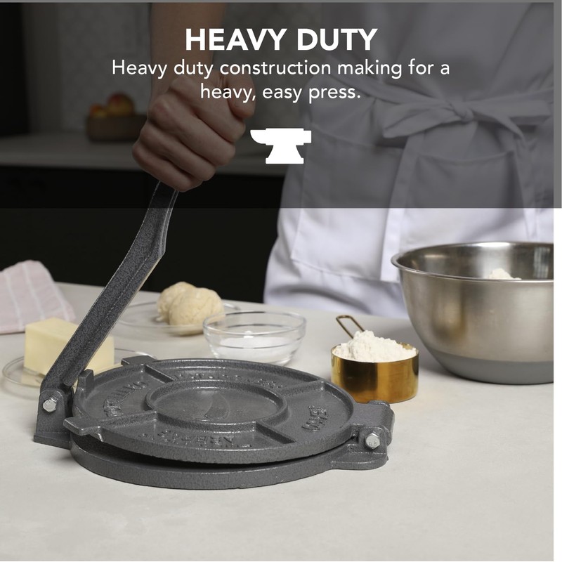 Alpha Living Tortilla Press – 8 Inch Cast Iron Quesadilla
