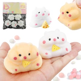 Fidget Toys, Stress Toys, 2 Pcs Hamster Sensory Toy and 5 Pcs Cat Paw Squeeze Toy, Cute Mini Fidget Toys and Easy To Carry, Stress Relief Toy for Kids and Adults Birthday Gifts