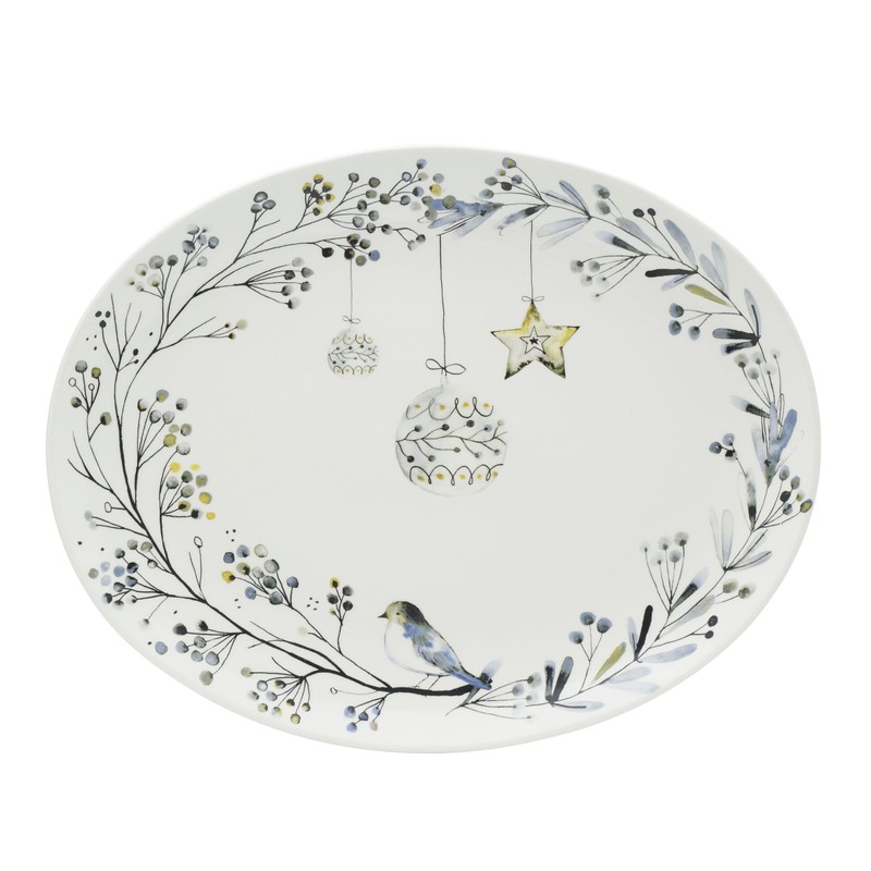 Fitz and Floyd Noel Noir Set of 2 Holiday Platters,