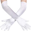 Papoopy Women White Long Gloves for for Wedding, Tea Party,