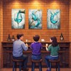 CCWACPP Teal Kitchen Pictures 3 Piece Kitchen Wall Art Wine