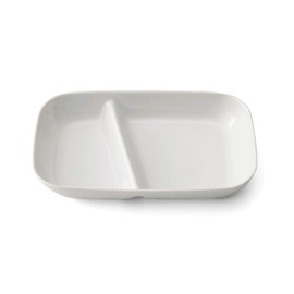 Belle Maison Divider Plate, Deep, Easy to Scoop, Partition Plate, Made in Japan, White
