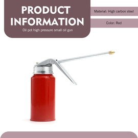 Downhill 2 PCS Hand Pump Oil Cans, Steel High Pressure Pistol Pump Oilers, Engine Oil Squirt Cans with Nozzle, Universal Auto Pistol Accessories, for Most Cars, Trucks, SUVs (Red)