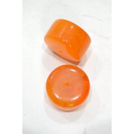 Unbranded Beads Chinese Yellow Copal Flat Round Beads 34-35mm