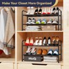 MWQ 2 Tier Shoe Rack Organizer for Closet, Stackble, Black
