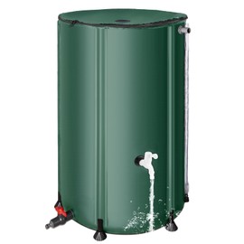 Rain Barrels to Collect Rainwater from Gutter - Rain Collection Barrel Water Barrel Rainwater Collection System Collapsible Rain Barrel Include Filter Two Spigots and Overflow Kit 100 Gallon, Green