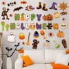 FINGOOO 45 PCS Halloween Cutouts, Cute Happy Halloween Paper Cut
