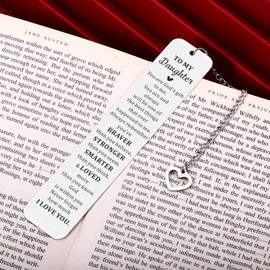 Daughter Gift from Mom Dad, to My Daughter Bookmark, Christmas Gifts for Daughter Adults, Stocking Stuffers for Women Birthday Gifts for Daughter in Law Stepdaughter Mothers Day Valentines Day Gifts