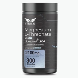 MAGNESIUM L-THREONATE 300 capsulas (2100mg por porcion), L-Treonato de Magnesio Liposomal, by Eternal Nutrition - Ingredientes Naturales Premium      