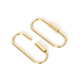 Proooooces Brass Key Ring, Outer Diameter 2.4 x 0.9 inches (60 x 23.5 mm), 2 Pieces, Key Chain Ring, Part, Brass Key Chain Ring, Key Ring, Flat Key Ring, gold