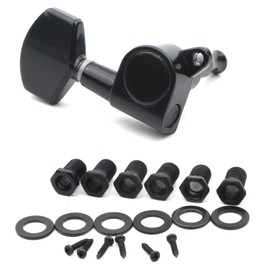 Swhmc 3L3R Guitar Tuning Pegs String Tuning Keys Machine Heads Tuners for Strat Tele Electric Guitar, Black