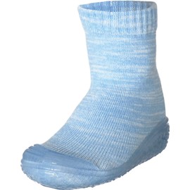 Playshoes Unisex Kids’ Hausschuh-socke Gestrickt Hi-Top Slippers, Blue (Bleu 17), 2/3/2018 UK 2/3