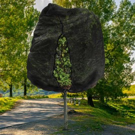 10ftx10ft Large Fruit Tree Netting Bags, Bird Netting for Blueberry Bushes Keep Squirrels Cicadas Out, Garden Mesh Plant Cover with Drawstring and Zipper, Preventing for Vegetables Protection (Black)