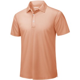 TACVASEN Mens Golf Polo Shirts Mens Collared Shirts Short Sleeve Moisture Wicking Golf Shirts Camisas Polo para Hombre Apricot, M