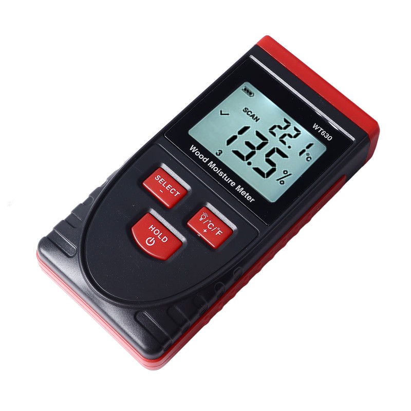 Wood Moisture Meter High Accuracy Non Destructive Backlit Display Wood