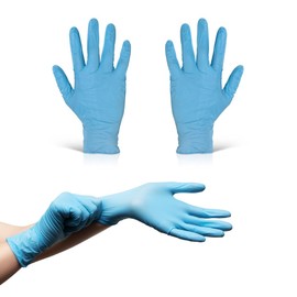 OS Smart Choice Nitrile Gloves, Powder-Free, Latex-Free, Blue, 100 Count (Large)