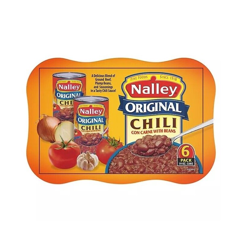 Nalley Original Chili Con Carne with Beans, 19-Ounce Cans (Pack