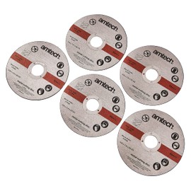 Amtech V1042 5 Piece 115mm (4.5") Metal Cutting disc Set