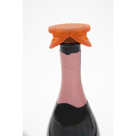 Cuisivin 4412 Clip Cap Champagne Stopper, Standard Size, Orange