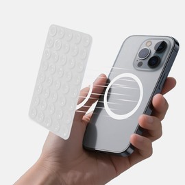 Silicone Suction Cup Phone Holder, Double-Sided Sticky Grip for Hands-Free Use, Compatible with 6.1-7.2" Phones, Ideal for Content Creators, Mirrors, Windows, Kitchen, Bathroom