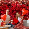 Red Rose Valentine's Day Banner Backdrop, Valentine's Day Party Decorations,