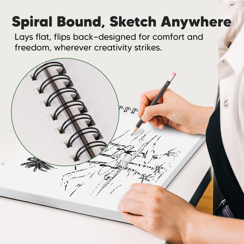 100gsm A4 Sketchbook for Artists - Spiral Bound Drawing Pad