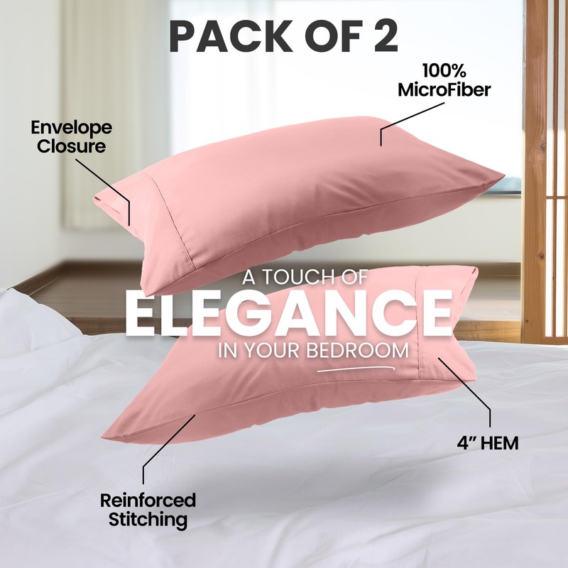 Utopia Bedding Queen Pillow Cases - 2 Pack - Envelope