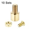 sourcing map 10 Sets M4 Hexagonal Brass Spacers 6 mm