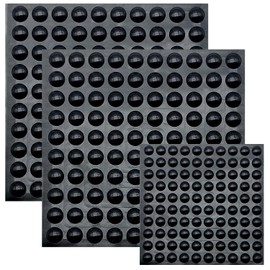 300 Pcs Combo Pack Clear Adhesive Bumper Pads, 3 Sizes Round Self Adhesive Sound Dampening Transparent Rubber Feet Pads for Cabinet Doors Drawers Glass Tops Picture Frames Cutting Boards,Black