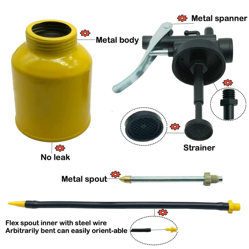 Junchi Hand Pump Oiler Can Professional Level 8 oz. Capacity