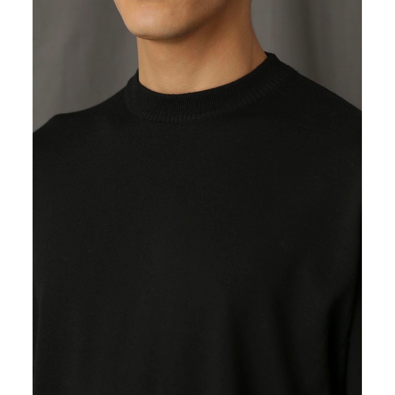 nano universe "pill-less knit" Fine Gauge Crew Neck, top grey