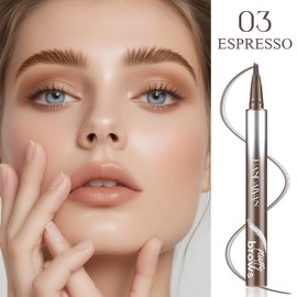 DAGEDA Liquid Eyebrow Pencil, Micro-Fork Tip Applicator Eyebrow Pen, Waterproof Eyebrow Pencils for Women, Natural Looking Wild Eyebrow Long-Lasting Eye Makeup,Espresso