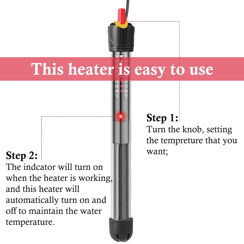 HITOP HP-608 Submersible Aquarium Heater 100W 200W 300W With Thermometer