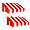 "Beistle 3D Awning Wall Decorations, 2-Count Red and White Striped