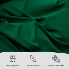 Blumtal Bed Linen 140 x 200 cm + Pillowcase 40 x 80 cm Oeko-Tex Certified Microfibre Bed Linen Set - Microfibre Duvet Cover up to 95 °C - Duvet Cover + Pillowcase 2-Piece - Summer Bed Linen Dark Green