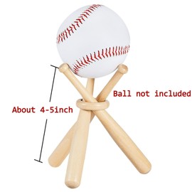 Maitys 8 Sets Baseball Stand Holder for Display Wooden Baseball Holder Stand Mini Sports Balls Bats Display Centerpieces Table Decorations Accessories for Friends Sports Lover Gifts