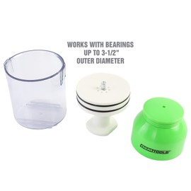 OEMTOOLS 26540 Bearing Packer, Wheel Bearing Grease Packer Without the Mess, Works with Bearings Up to 3-1/2 Inch Diameter, Transparent Grease Cup, Portable Shop Tool