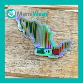 MamiWear Mexico Map & Flag Vinyl Sticker – Waterproof & Holographic