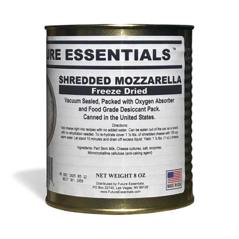 Future Essentials Freeze Dried Shredded Mozzarella Cheese – #2.5 Can
